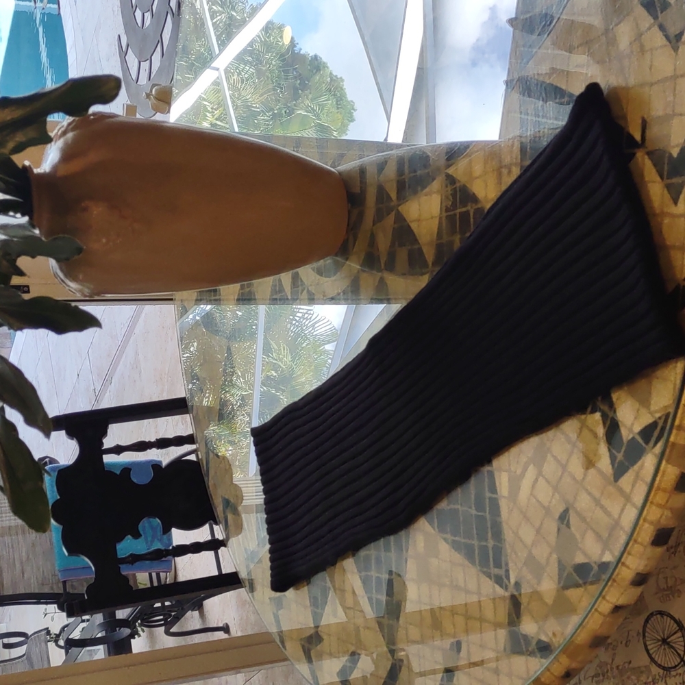 Infinity Black Ribbed Scarf - Picture 2 of 7